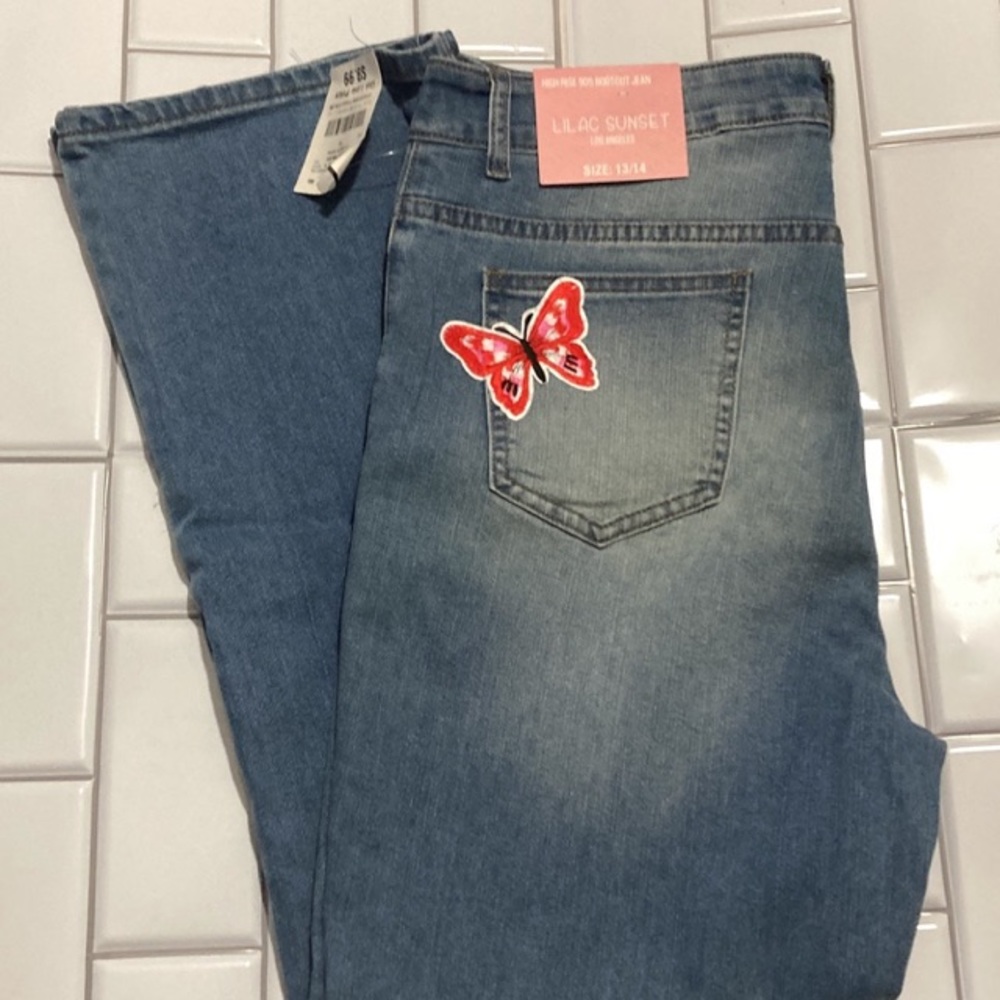 Bootcut Jeans With Butterfly Patch - image 1